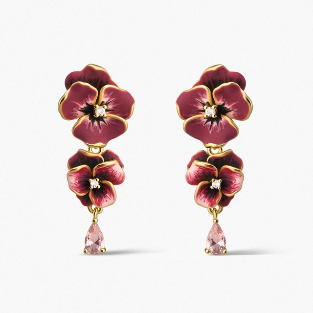 Kolczyki srebrne Kwiaty Nocy Bratki