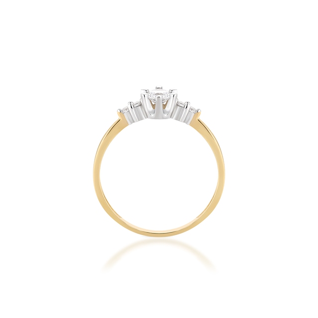 Pierścionek złoty z cyrkoniami