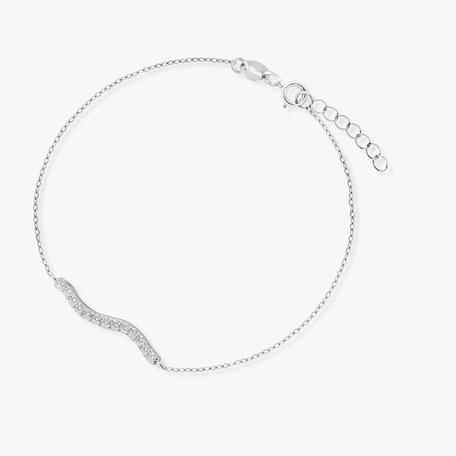 Bransoleta srebrna z cyrkoniami