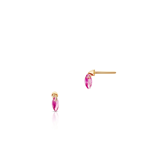 Kolczyki srebrne pozłacane z różowymi cyrkoniami