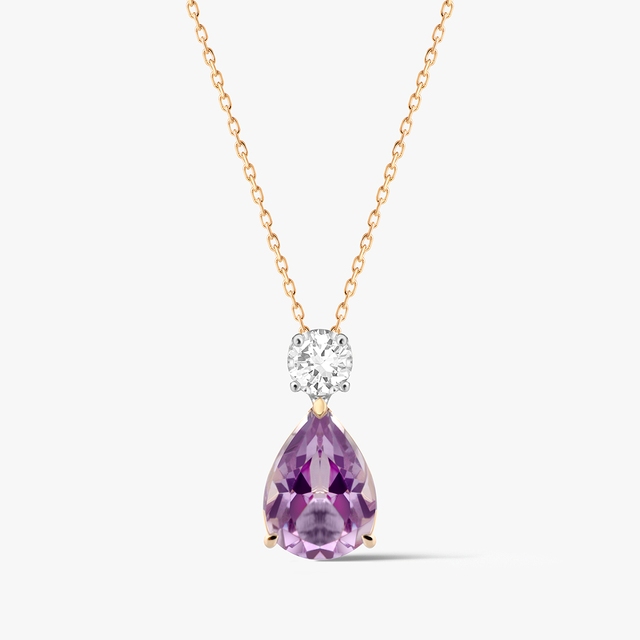 Wisiorek złoty z ametystem Maria Antonina