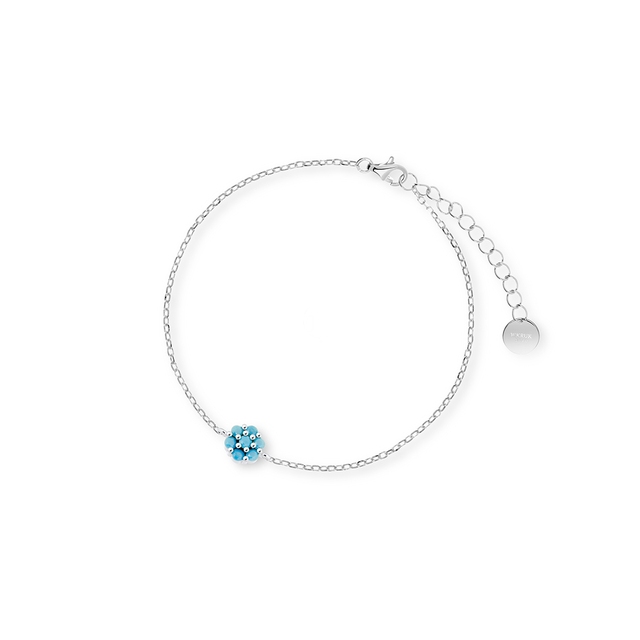 Bransoleta srebrna z niebieskimi cyrkoniami