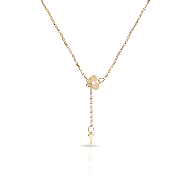 Naszyjnik złoty kłódka z kluczykiem