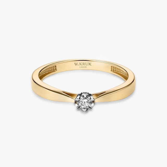 Pierścionek zaręczynowy złoty Romantyczny