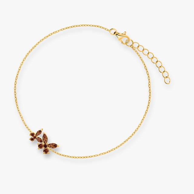 Bransoleta srebrna pozłacana z cyrkoniami