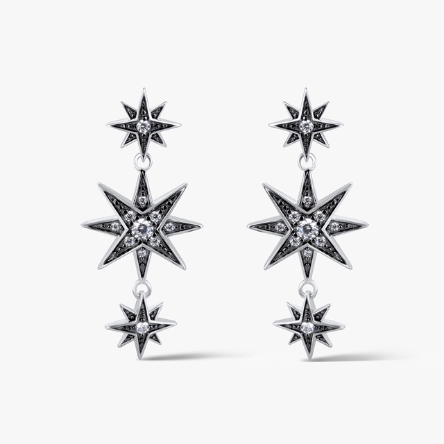 Kolczyki srebrne Royal Star