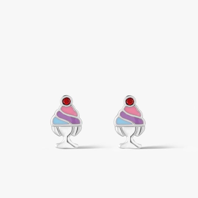 Kolczyki srebrne z emalią