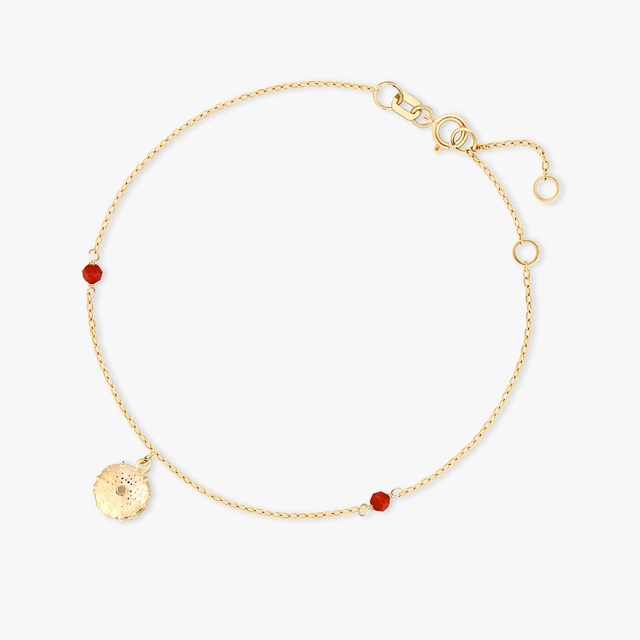 Bransoleta złota z meduzą i koralem Santorini