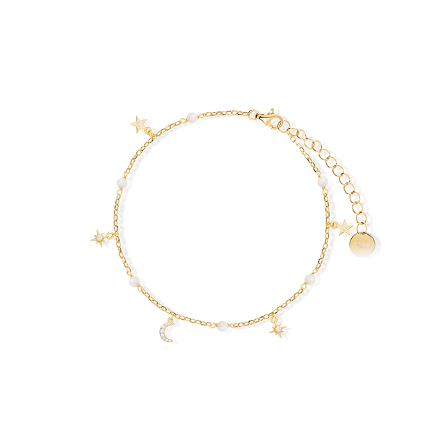 Bransoleta srebrna pozłacana z perłami