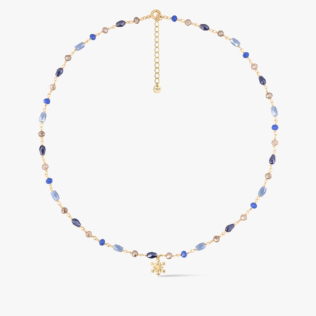 Naszyjnik srebrny z kolorowymi kamieniami