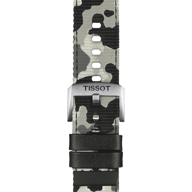 Tissot biało-czarny pasek materiałowy 22 mm