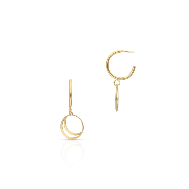 Kolczyki srebrne pozłacane półksiężyce