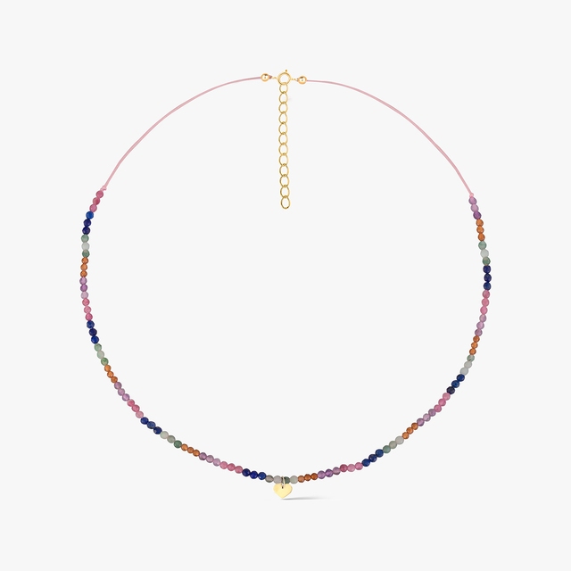 Naszyjnik sznurkowy z kamieniami naturalnymi