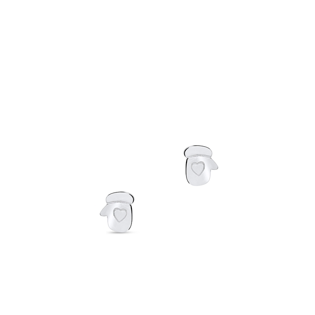 Kolczyki srebrne świąteczne rękawice