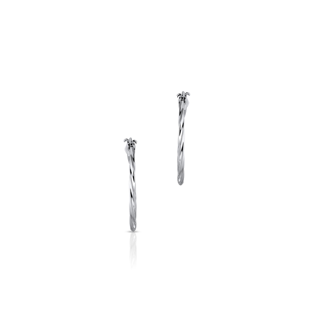 Kolczyki srebrne plecione koła