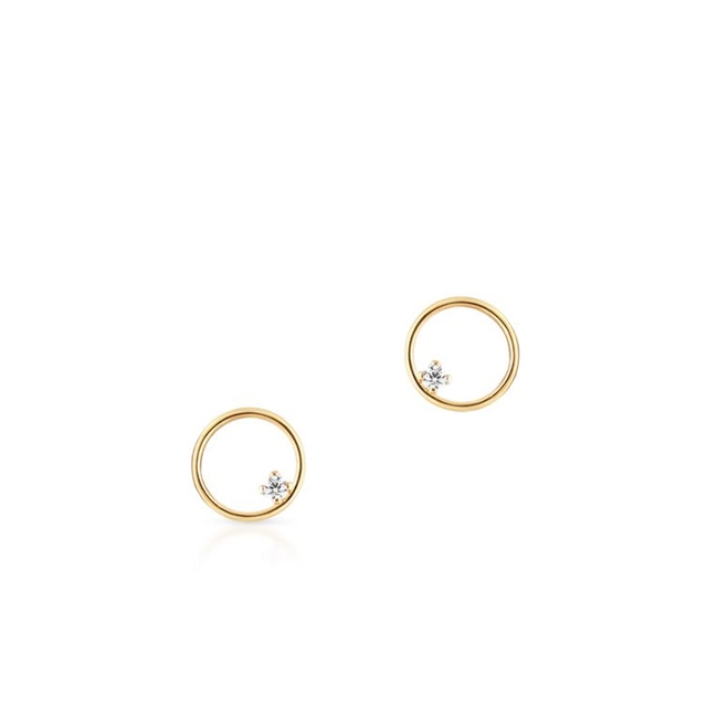 Kolczyki złote koła z cyrkonią