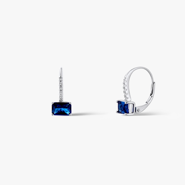 Kolczyki srebrne z niebieską cyrkonią