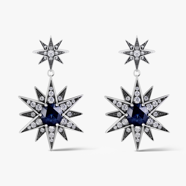 Kolczyki srebrne Royal Star