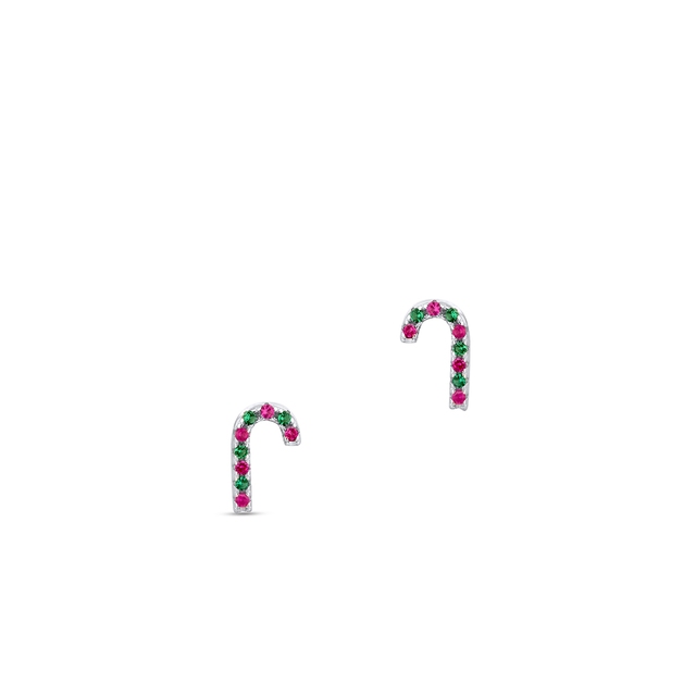 Kolczyki srebrne cukrowa laska