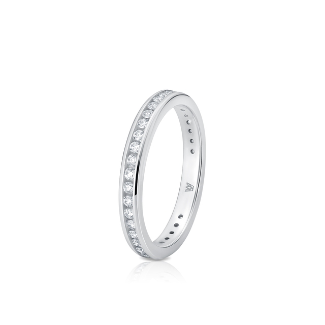 Pierścionek białe złoto z diamentami