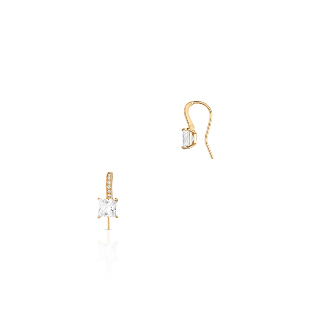 Kolczyki złote z kwadratową cyrkonią