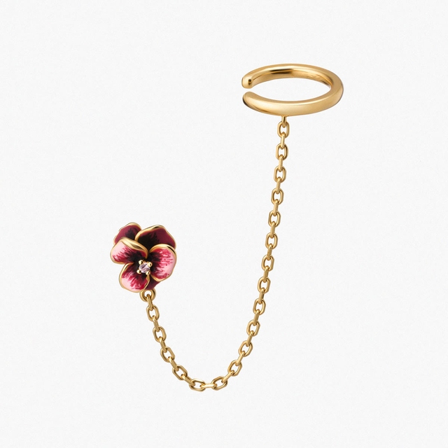 Nausznica srebrna Kwiaty Nocy Bratki