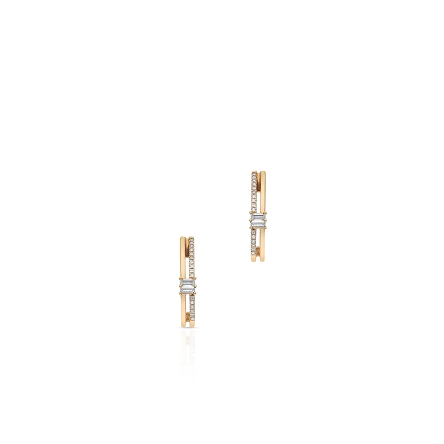 Kolczyki różowe złoto z diamentami