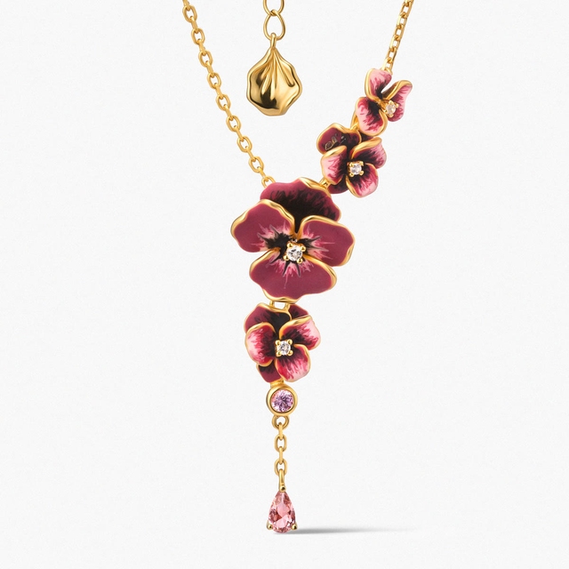 Naszyjnik srebrny Kwiaty Nocy Bratki