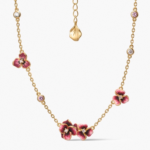 Naszyjnik srebrny Kwiaty Nocy Bratki