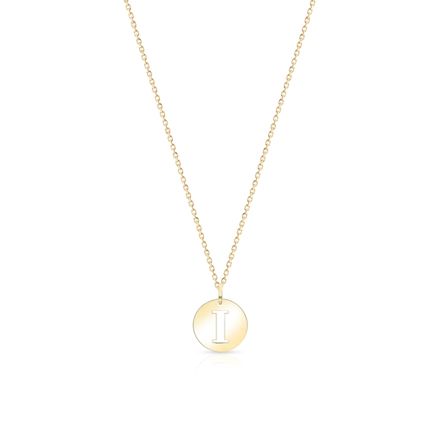 Wisiorek złoty literka I