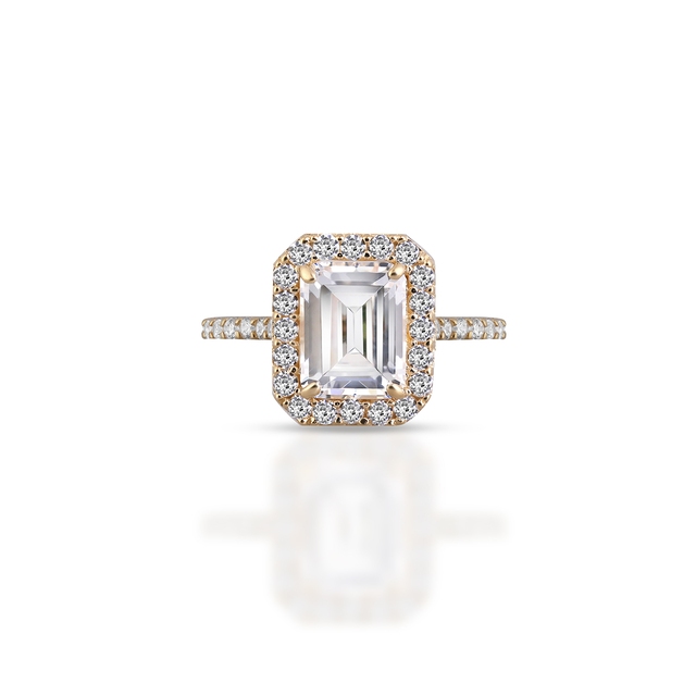 Pierścionek złoty z cyrkoniami