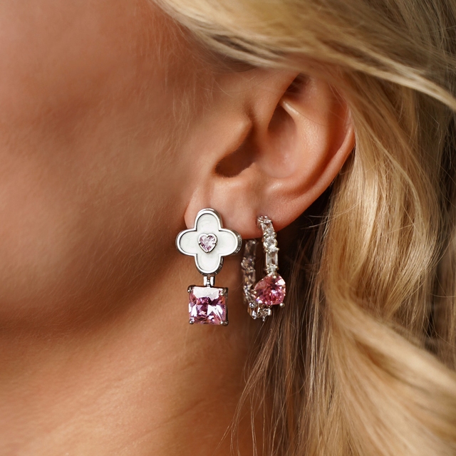 Kolczyki z różowymi cyrkoniami Basics