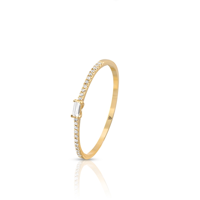 Pierścionek złoty z diamentem W.KRUK