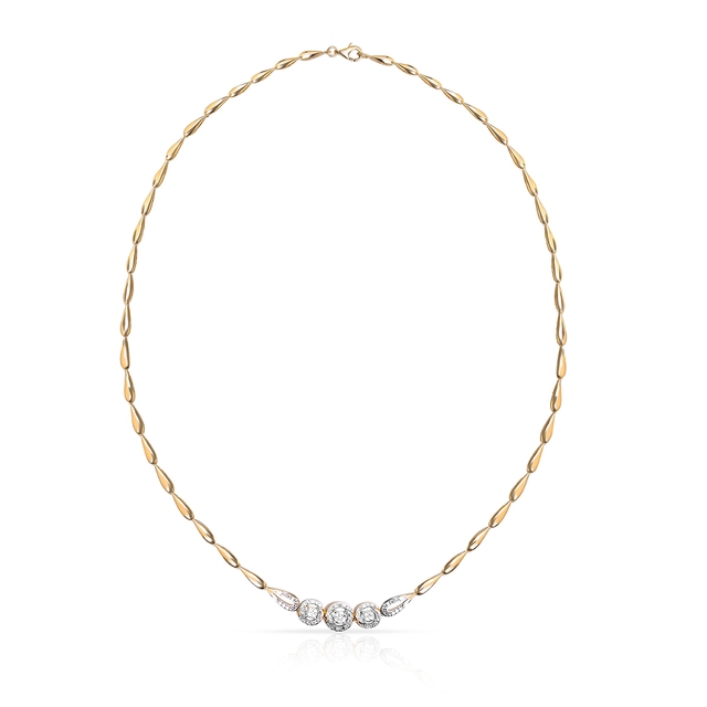 Naszyjnik złoty bicolor z diamentami