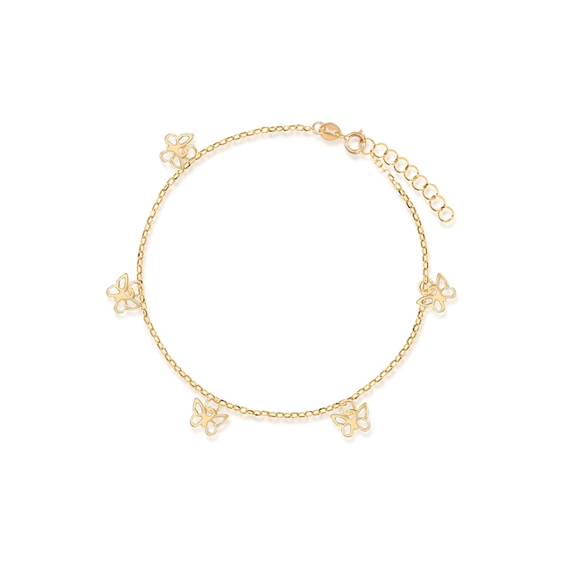 Bransoleta złota z motylami