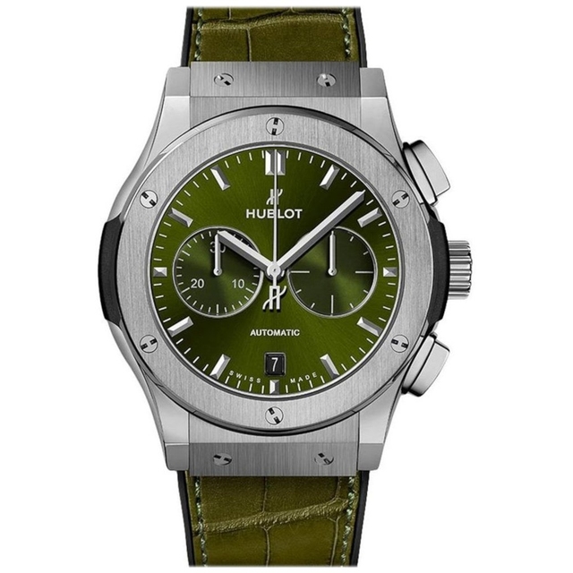 ZEGAREK HUBLOT CLASSIC FUSION CHRONOGRAPH TITANIUM GREEN