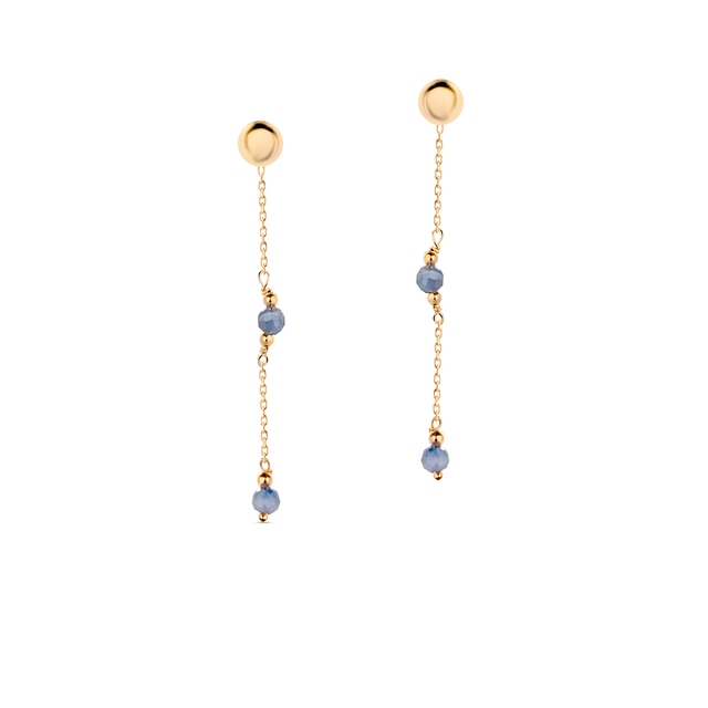 Kolczyki złote z kamieniem księżycowym