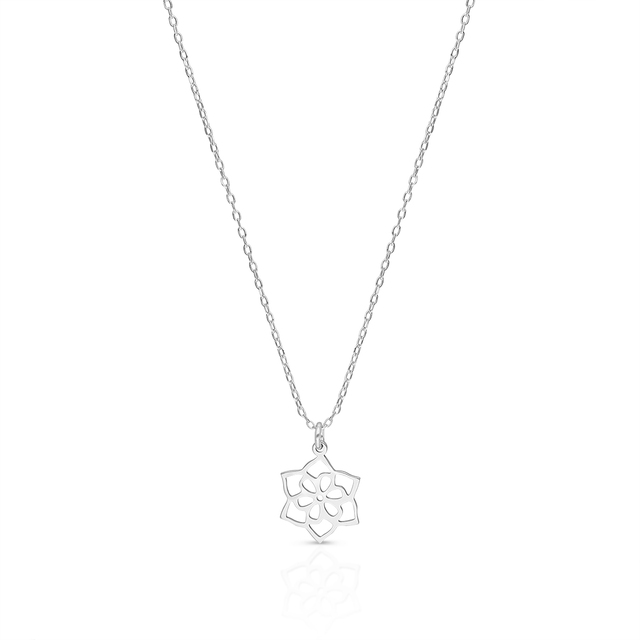Naszyjnik srebrny z ażurowym kwiatem