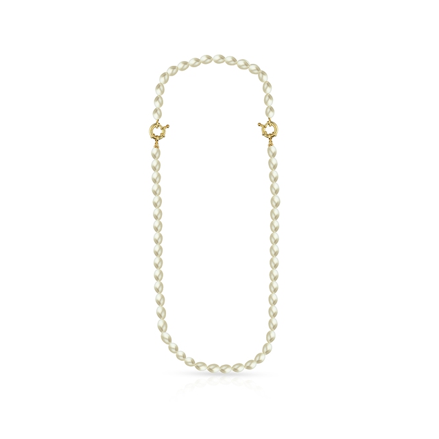 Naszyjnik srebrny pozłacany z perłami