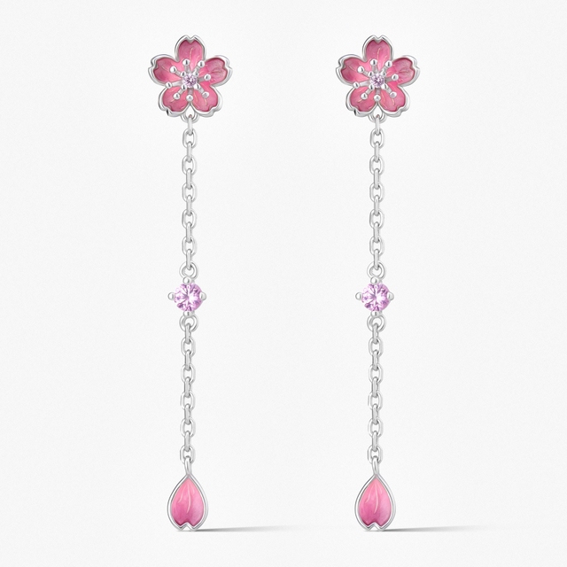 Kolczyki srebrne Kwiaty Nocy Wiśnia