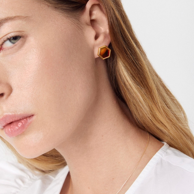 Kolczyki srebrne z bursztynem Miodowa