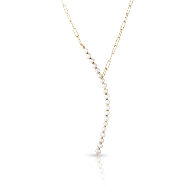 Naszyjnik srebrny z perłami