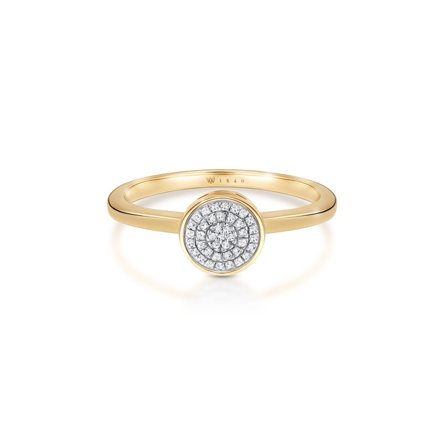 Pierścionek złoty z diamentami