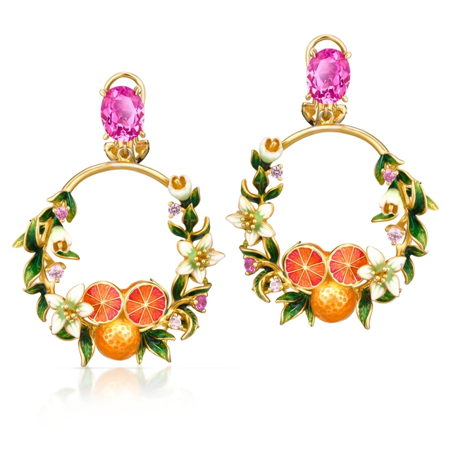 Kolczyki srebrne Kwiaty Nocy Cytrusy