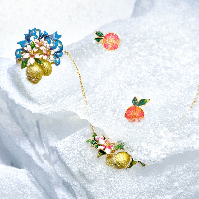 Naszyjnik srebrny Kwiaty Nocy Cytrusy