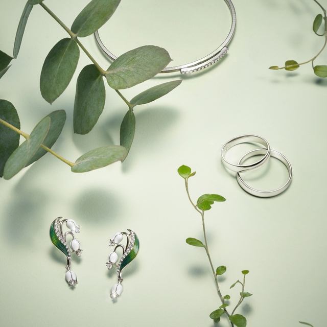 Kolczyki srebrne Kwiaty Nocy Konwalia