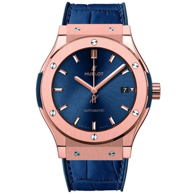 ZEGAREK HUBLOT CLASSIC FUSION KING GOLD BLUE
