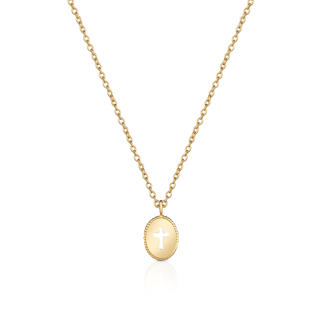 Naszyjnik srebrny pozłacany medalik