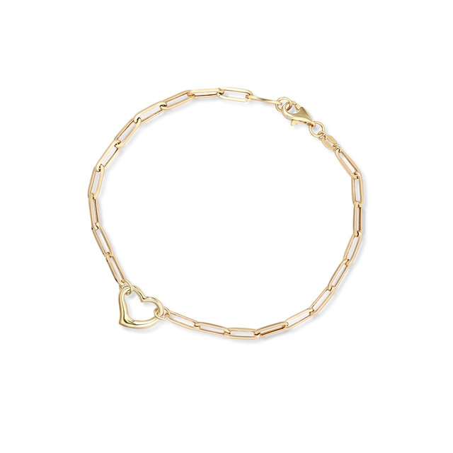 Bransoleta złota paper clip serce