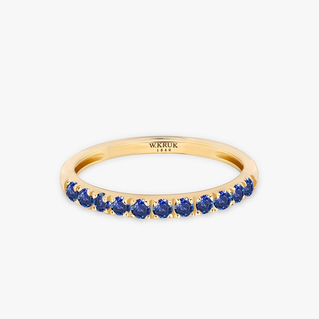 Pierścionek złoty z szafirami TRIO